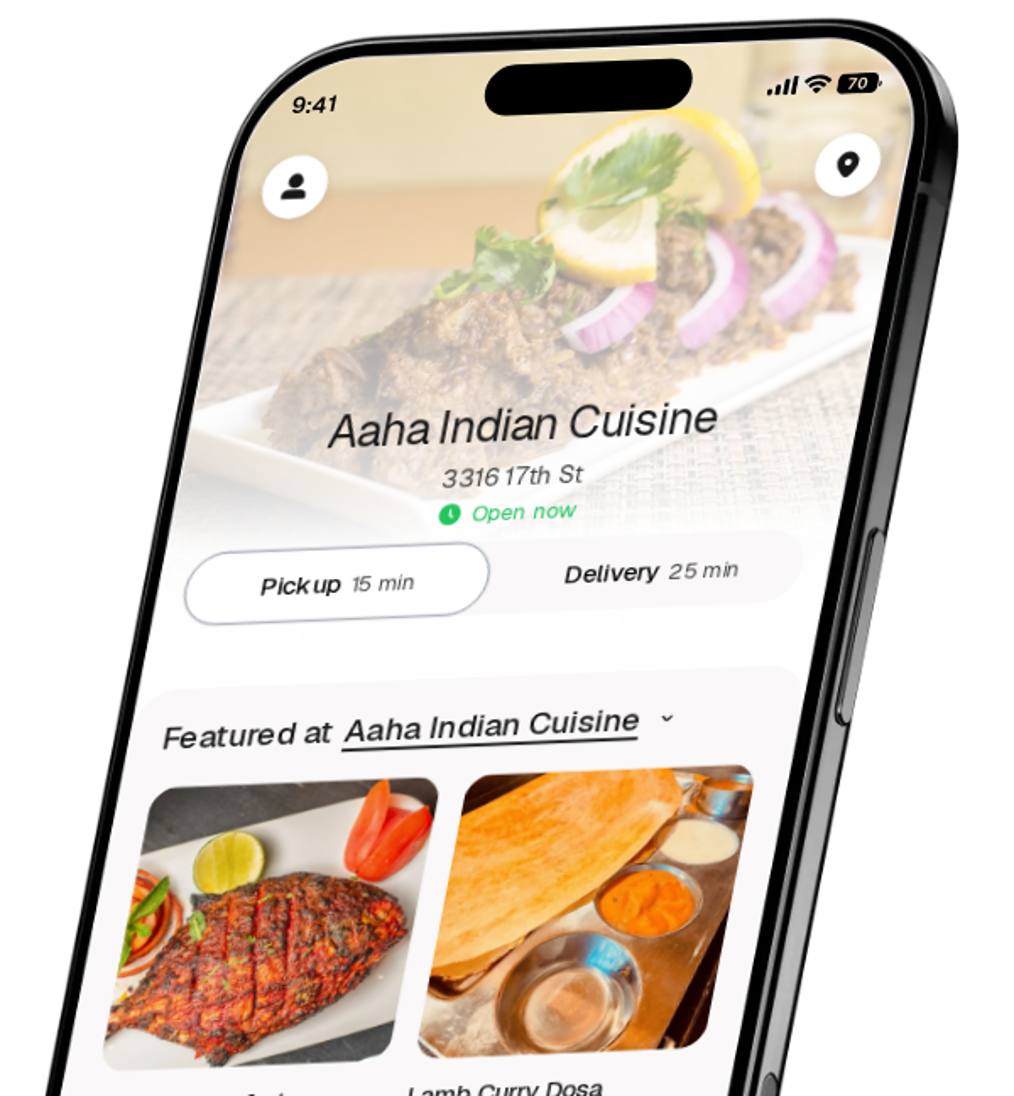 Aaha Indian Cuisine app preview